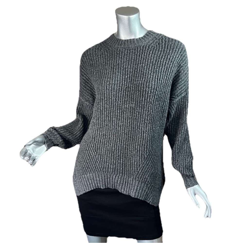 American Eagle XS Super Soft, Oversized Boyfriend Sweater Grey High Mock Neck